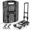 Foldable Polyethylene Hand Truck-500 lbs. Heavy Duty, 6-Wheel Collapsible Dolly Cart with Elastic Ropes - Thumbnail 1