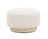 Jennifer Taylor Fuji 15" Mushroom Footstool Ottoman, Ivory White Boucle - Thumbnail 1