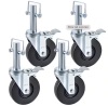 Vevor Baker Scaffold Wheel 5 in. Scaffolding Rubber Wheel Dual Locking Heavy Duty Casters 280 lbs. Capacity Per Wheel (4 Pack) - Thumbnail 1