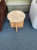 Sporo Travertine Side Table - Natural Oak - Thumbnail 1