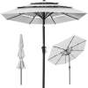 3-Tier Patio Umbrella w/ Tilt Adjustment, Crank - 10ft - Thumbnail 1