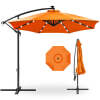 Solar LED Offset Hanging Patio Umbrella w/ Crank Tilt Adjustment - 10ft - Thumbnail 1