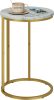 C Table End Table, Marble C Shaped Sofa Side Table, Couch Tables That Slide Under, Snack Accent Table for Living Room Bedroom Small Space, Marble Top and Gold Metal Frame - Thumbnail 1