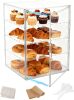 Large Pastry Display Case, 4-Layer Adjustable Corner Bread Box for Kitchen Countertop, Bread Storage Container with Magnetic Door - Thumbnail 1