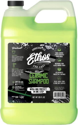 Ceramic Car Shampoo - Slick Car Wash Soap for Ceramic Coatings - pH-Balanced Car Wash Shampoo - Adds Hydrophobic Protection | Enhances Coatings, Waxes or Sealants | Incredible Shine - Lot 4372