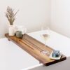 Premium Nature Shed Bathtub Tray for Freestanding Bath | Large & Thick 35” Acacia Wood Luxury Bath Tray for Tub | Anti-Tip, Non-Toxic, Adjustable Bathtub Trays for Tub with Bathroom Accessories Holder - Thumbnail 1
