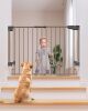 Cumbor 29.2–43" Baby Gate for Stairs, Wall-Mounted (Drill Required), Expandable No Bottom Bar Dog Gate, Auto Close Extra Wide Walk Thru, Pet & Toddler Proof Gate, Top & Bottom of Stairways (Brown) - Thumbnail 1