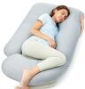 Momcozy Pregnancy Pillows with Cooling Cover, U-Shaped Full Body Maternity Pillow for Side Sleepers 57 Inch - Support for Back, Hip, Belly, Legs for Pregnant Women - Thumbnail 1