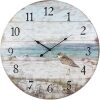 Young's Inc Wood Sand Piper Wall Clock - Wall Clocks for Living Room Decor - Functional and Decorative Beach, Lake, and Farmhouse Wall Clock - 23" W x 23" H - Thumbnail 1