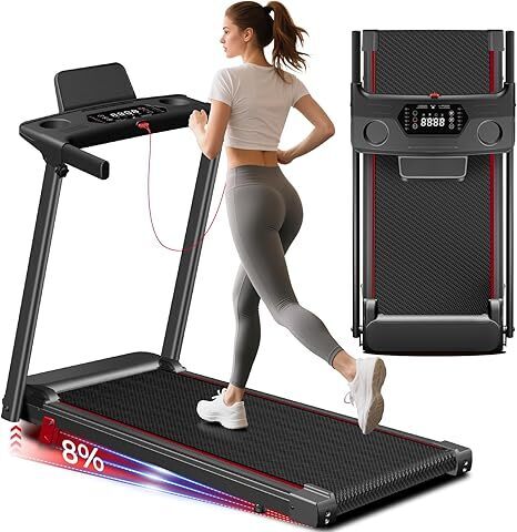Treadmill with Incline 3-in-1 Portable Treadmills for Home Small, Incline Walking Pad Treadmill with Handle Bar, Walking Pad Foldable with 3.0HP Quiet Brushless, LED Dispay, 300LBS Capacity - Lot 4376