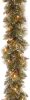 National Tree Company 6 ft Pre-Lit Glittery Bristle Artificial Christmas Garland, Christmas Decoration with Pinecones, 50 Warm White LED Lights, 138 Tips, Timer, Green - Thumbnail 1
