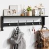 AMBIRD Coat Rack Wall Mount with Shelf, 28.9 Inches Coat Hooks Wall Mounted with 5 Hooks, Hat Wall Hooks for Hanging in Entryway, Living Room, Bathroom, Bedroom - Thumbnail 1