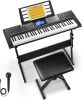 61 Key Keyboard Piano, Electric Piano Keyboard Kit with 249 Voices, 249 Rhythms - Includes Piano Stand, Stool, Microphone, Gift for Beginners - Thumbnail 1