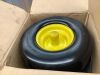 13x6.50-6 Lawn Mower Tires Flat Free Tire and Wheel with Rim, Solid Smooth Rubber for Zero-Turn Mowers, 5.5"-7.72"Centered Hub and 3/4" extra 5/8" 1/2" Bushings(Yellow) - Thumbnail 2