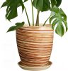 8 Inch Plant Pot, Ceramic Planter with Drainage Hole and Saucer Large Flower Pot for Home Patio Garden Office - Thumbnail 1