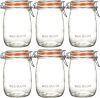 6-Pack 32oz Wide Mouth Mason Jars with Airtight Lids – Large Glass Canning Jars for Pickling,Flour, Sugar, Pasta, Oats & Cereal Storage - Thumbnail 1