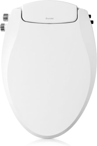 Brondell Bidet Toilet Seat, Non-Electric Swash Ecoseat, Fits Elongated Toilets, White - Dual Temperature, Dual Nozzle System - Bidet with Easy Installation - Lot 4315