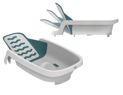 4-in-1 Reclining Baby Bathtub – Grows-with-Baby Adjustable Bath Seat – Multi-Position Backrest for Newborn, Infant & Toddler Use – Ages 0–24 Months - Lot 4327