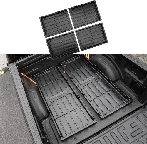 Slide-Out Truck Bed Cargo Tray Compatible with Ford F150 Chevy Silverado GMC Sierra Dodge Ram Toyota Tundra ABS Plastic Lightweight Truck Bed Organizer Trolley System - Lot 4337