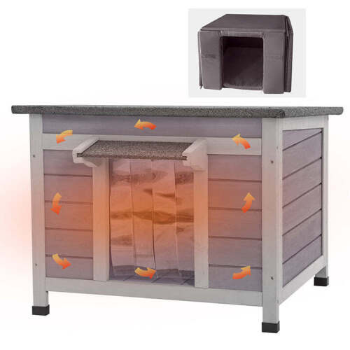 Insulated Wooden Cat House with Soft Liner | Waterproof Roof - Lot 4490