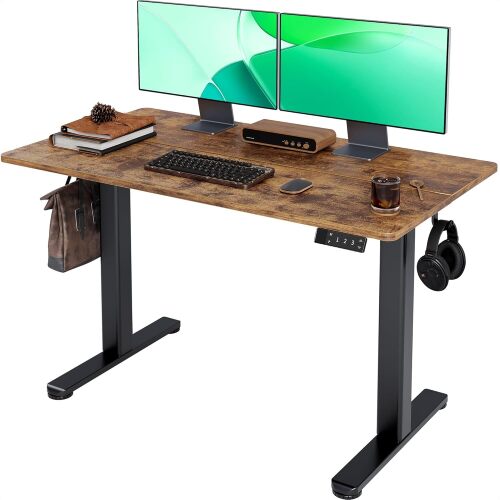 Electric Standing Desk, Adjustable Height Stand up Desk, Sit Stand Home Office Desk with Splice Board - Lot 4413