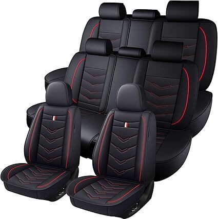 Car Seat Covers 8 Seats for Honda Odyssey 2000-2026,Premium Nappa Leather Waterproof Durable Seat Covers,Compatible Airbag Easy Install Clean Full Sets(Standard,Black Red) - Lot 4331