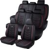 Car Seat Covers 8 Seats for Honda Odyssey 2000-2026,Premium Nappa Leather Waterproof Durable Seat Covers,Compatible Airbag Easy Install Clean Full Sets(Standard,Black Red) - Thumbnail 1