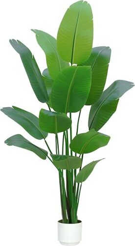 Bird of Paradise Plant Artificial 7ft,Faux Plants Indoor Tall with 13 Trunks - The Perfect Indoor Silk Floor Plant for Home Decor in Living Room, Office, and Bedroom (7FT Bird of Paradise) - Lot 4431