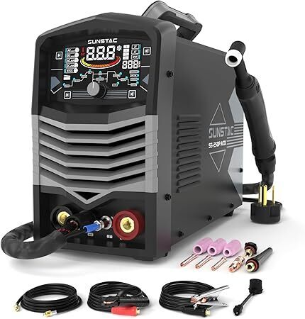 250A AC/DC Aluminum TIG Welder with Pulse, 110V/220V Dual Voltage TIG Welding Machine with DC TIG/AC TIG/Pulse TIG/SPOT TIG/Stick - Lot 4414