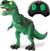 Remote Control Dinosaur Toy, Large Electronic Walking Jurassic RC T-Rex w/Light-Up LED Eyes, Roaring Sounds, Moving Arms - Thumbnail 1