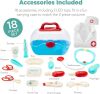 Pretend Play Doctor Kit, Boys & Girls Doctor's Outfit, Toy Medical Set w/ 18 Accessories, Coat, Hat, Carrying Case, 2 LED Toys - Thumbnail 1