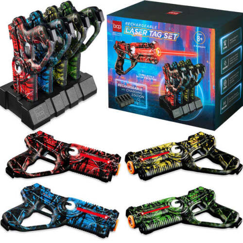 Set of 4 Rechargeable Laser Tag Blasters w/ Docking Station, No Vests Needed - Lot 4586