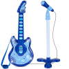 Kids Flash Guitar, Pretend Play Musical Instrument Toy for Toddlers w/ Mic, Stand - Thumbnail 1