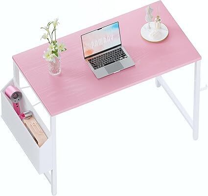 Pamray 32 Inch Computer Desk for Small Spaces with Storage Bag, Home Office Work Desk with Headphone Hook, Small Office Desk Study Writing Table - Lot 10021