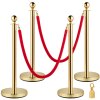 VEVOR Crowd Control Stanchion, Set of 4 Pieces Stanchion Set, Stanchion Set with 5 ft/1.5 m Red Velvet Rope, Crowd Control Barrier - Thumbnail 1