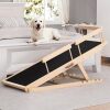 Dog Ramp for High Bed, Couch, Car, Pet Ramps 55.12" Long Adjustable 19.7"-27.6" Wooden Dog Step with High Traction Mat & Safety Side Rails for Small Medium Large Older Pets, up to 250 lbs - Thumbnail 1