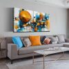 Abstract Canvas Wall Art for Living Room, Circle Wall Decor for Bedroom, Orange and Blue Canvas Print Paintings Artwork - Thumbnail 1