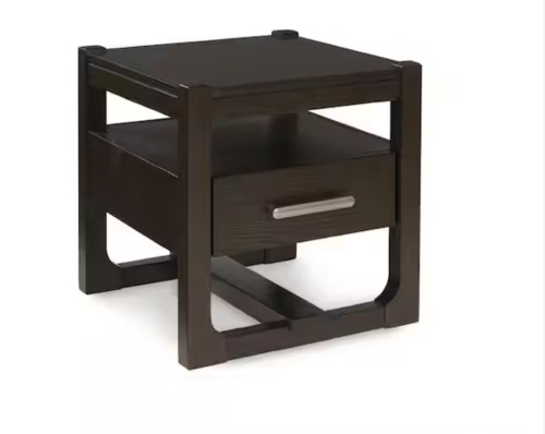 Signature DESIGN BY ASHLEY Breckington 24 in. Brown Square Wood End Table with Storage and Drawers and Shelves - Lot 89JF