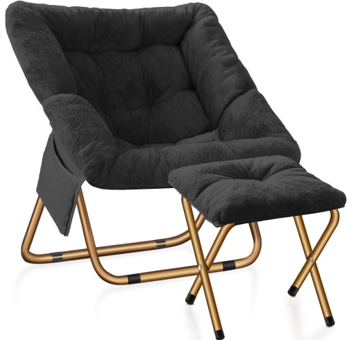 Soft Faux Fur Saucer Chair - Lot 370