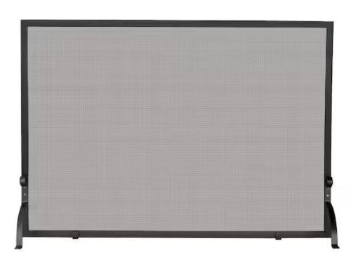 UniFlame Olde World Iron 39 in. W Single-Panel Fireplace Screen with Steel Construction and Heavy Mesh - Lot 398JF