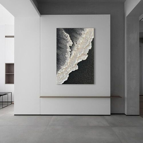 Textured Abstract Wave Wall Art, 24" x 36" - Lot 408