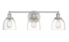 Home Decorators Collection Evelyn 26.75 in. 3-Light Brushed Nickel Vanity Light with Clear Glass Shades - Thumbnail 1
