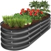 Outdoor Raised Metal Oval Garden Bed, Planter Box - 4x2x1ft - Thumbnail 1