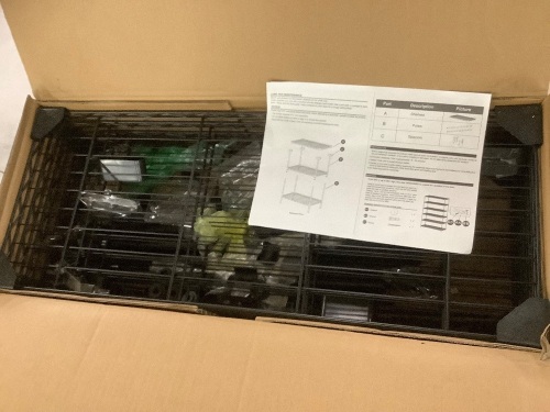 5 Tier Shelf Metal Storage Shelves, 13.8" D x 29.5" W x 59.5" H - Unknown if Hardware is Complete - Lot 558