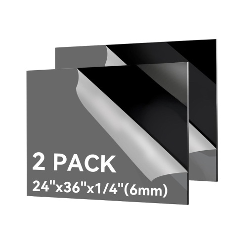 Black Plexiglass Sheets 1/4 inch, 24 x36, 2 pack - Lot 656