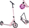 Aero Big Wheels Kick Scooter for Kids 6+, Light Up Wheels, Hand Brake, Rubber Deck Mat & Shock Absorption - Thumbnail 1