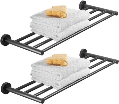 Hotel Style Towel Rack, Wall Mounted, 23.6 Inch, 2 Pack - Lot 760
