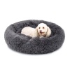 36" Self-Warming Shag Fur Calming Pet Bed w/ Water-Resistant Lining - Gray - Thumbnail 1