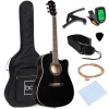 Full Size Beginner Acoustic Guitar Set with Case, Strap, Capo - 41in - Thumbnail 1