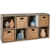 8-Cube Bookshelf, 11in Storage Display w/ Removable Panels, Customizable - Thumbnail 1